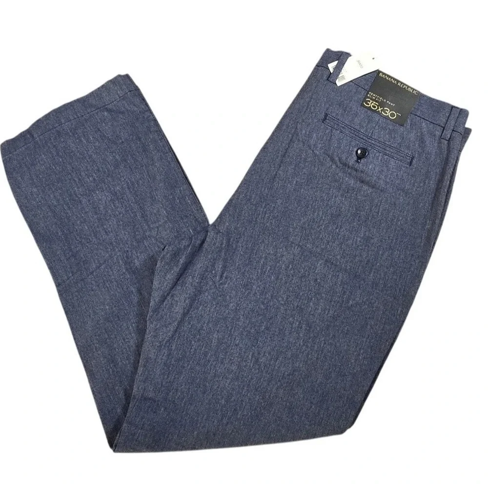 2015 DEADSTOCK NEW Banana Republic Men's Kentfield Pant Slim Fit Blue Size 36x30